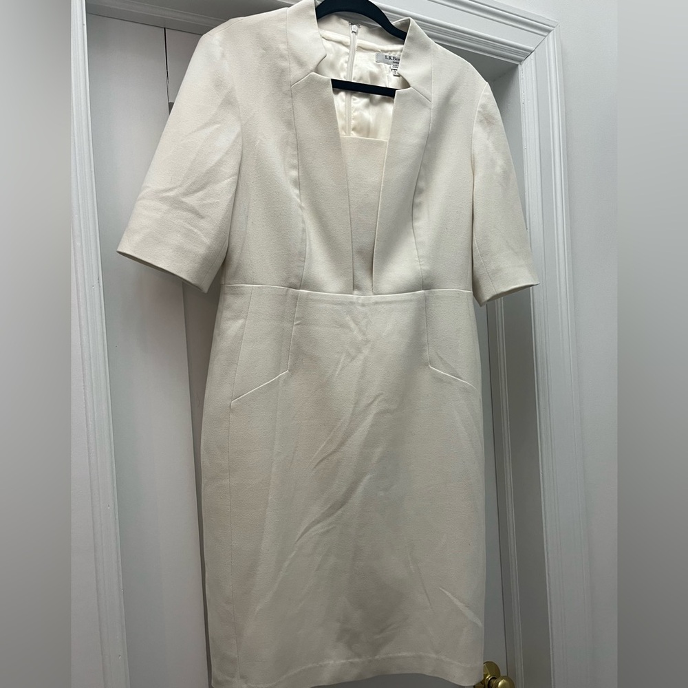 LK Bennett off white wool dress